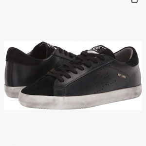 Sam Edelman Aubrie Black Leather Sneakers